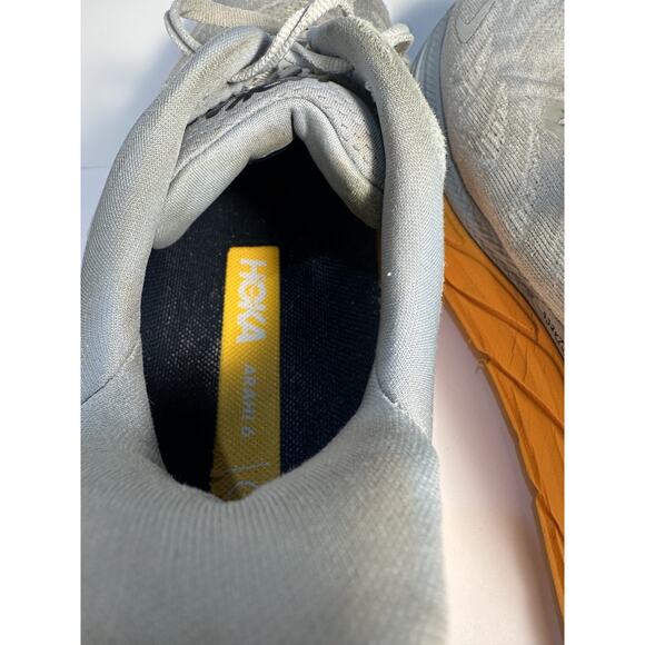 Hoka One One Arahi 6 Men’s Size 10 D Running Shoes Gray Yellow Stability - Picture 8 of 9
